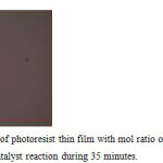 Figure 1. Microstructure of photoresist thin film with mol ratio of formaldehyde and phenol equals to 2,8 and 1 and catalyst reaction during 35 minutes.