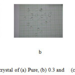  Fig 1. Grown crystal of (a) Pure, (b) 0.3 and     (c) 0.4% Na doped