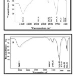 Fig. 1. FT-IR spectra for nanocomposites of silica doped in: A) HA/collagen, and B) HA/gelatin.