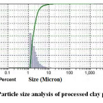 Fig. 2. Particle size analysis of processed clay powder