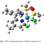 Fig. 3: DFT optimized structure of [Ru(L1)2(dmso)2Cl2]