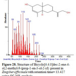 Figure 28. Structure of Bicyclo[4.4.0]dec-2-ene-4-ol,2-methyl-9-(prop-1-en-3-ol-2-yl) present in Zingiber officinale with retention time= 13.427 using GC-MS analysis.