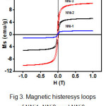 Fig 3. Magnetic histeresys loops of NNi1, NNi2, and NNi3.