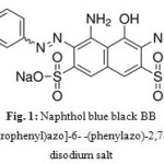 Figure 1: Naphthol blue black BB (4-Amino-5-hydroxy-3-[(4-nitrophenyl)azo]-6- -(phenylazo)-2,7-Naphthalene disulfonic acid, disodium salt