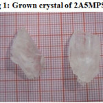 Figure 1: Grown crystal of 2A5MPSA