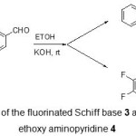 Scheme 1: Synthesis of the fluorinated Schiff base 3 and fluorinated ethoxy  ethoxy aminopyridine 4