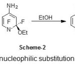 Scheme 2: Mechanism of nucleophilic substitution in amino-compound 1 by Nu (KOEt)  