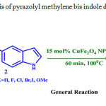Scheme 3: synthesis of pyrazolyl methylene bis indole derivatives