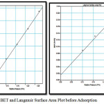 Figure 2: BET and Langmuir Surface Area Plot before Adsorption