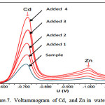 Figure 7: Voltammogram  of Cd,  and Zn in  water samples.