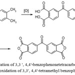 Figure 4: Preparation of 3,3 ', 4,4'-benzophenonetetracarboxylic dianhydride by the oxidation of 3,3', 4,4'-tetramethyl benzophenone