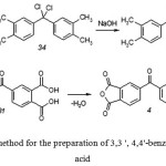 Figure 7: The selected method for the preparation of 3,3 ', 4,4'-benzophenonetetracarboxylic acid