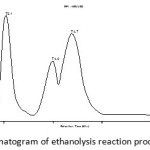 Figure 1: Chromatogram of ethanolysis reaction product at T = 55 °C