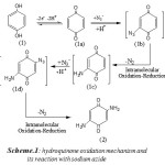 Scheme 1: hydroquinone oxidation mechanism and its reaction with sodium azide