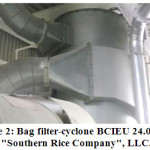 Figure 2: Bag filter-cyclone BCIEU 24.0-37 of "Southern Rice Company", LLC.