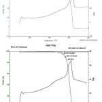 Figure 3: TGA/DSC curves of PI/0,5%SiC and PI/4%SiC composites (obtained under sonication of nanofiller in diamine solution) in air