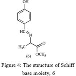 Figure 4: The structure of Schiff base moiety, 6