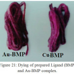 Figure 21: Dying of prepared Ligand (BMP) and Au-BMP complex.