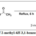 Scheme 1: Synthesis of 2-methyl-4H-3,1-benzoxazin-4-one, 7.