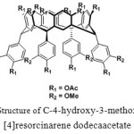 Figure 1:  The Structure of C-4-hydroxy-3-methoxyphenylcalix [4]resorcinarene dodecaacetate