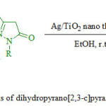 Scheme 1: Synthesis of dihydropyrano[2,3-c]pyrazole derivatives 4a-r