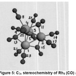 Figure 5: C3v stereochemistry of Rh4 (CO)12