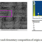 Figure 3: Electron picture and elementary composition of origin sample of the cotton textile