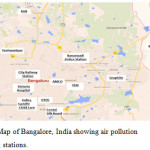 Figure 1: Map of Bangalore, India showing air pollution monitoring stations.