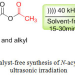 Scheme 1: Catalyst-free synthesis of N-acylamines under  ultrasonic irradiation.
