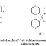 Figure 1: Structure of  (a) diphenyltin(IV) di-3-chlorobenzoate, (b) triphenytin(IV) 3-chlorobenzoate.