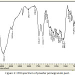 Figure 3: FTIR spectrum of powder pomegranate peel.