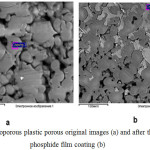 Figure 1: Microporous plastic porous original images (a) and after the copper phosphide film coating (b)