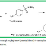 Figure 1: N’-[(E)-(4-Bromophenyl)(phenyl)methylidene]-4-methylbenzenesulfonohydrazide molecules synthesis reaction.