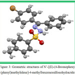 Figure 3: Geometric structures of N’-[(E)-(4-Bromophenyl)(phenyl)methylidene]-4-methylbenzenesulfonohydrazide