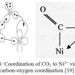 Figure 8: Coordination of CO2 to Ni2+ via mixed carbon-oxygen coordination [19].