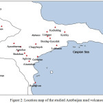 Figure 2: Location map of the studied Azerbaijan mud volcanoes.