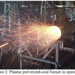 Figure 2: Plasma pulverized-coal burner in operation