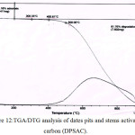 Figure 12: TGA/DTG analysis of dates pits and stems activated carbon (DPSAC). 