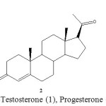 Scheme 1: Chemical structure of OTBS-Testosterone (1), Progesterone (2) and OTBS-pregnenolone (3).