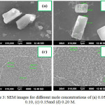 Figure 3: SEM images for different mole concentrations of (a) 0.05, (b) 0.10, (c) 0.15and (d) 0.20 M.