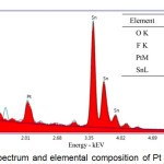 Figure 10 : EDS spectrum and elemental composition of Pt counter electrode