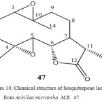 Figure 10: Chemical structure of Sesquiterpene lactone from Achillea micrantha  M.B.  47.