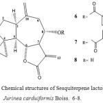 Figure 2: Chemical structures of Sesquiterpene lactones from Jurinea carduiformis Boiss.  6-8. Guaianolides from Acroptilon repens DC.
