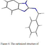 Figure 6: The optimized structure of N-benzylidene-2-aminobenzimidazol
