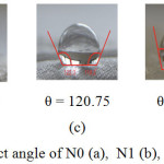 Figure 5: The water contact angle of N0 (a),  N1 (b),  N2 (c), N3 (d), and N4 (e) 