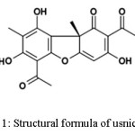 Fig. 1: Structural formula of usnic acid