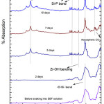 Figure 3: FTIR of glass sample (G-2) after drenched in SBF