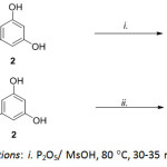 Scheme 1: Reaction conditions: i. P2O5/ MsOH, 80 °C, 30-35 min; ii. MsOH, Al2O3, 110°C.