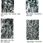 Figure 4: Optical patterns of hexagonal liquid crystals containing DTAB, alcohols and water