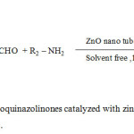 Scheme 1: synthesis of 2,3-dihydroquinazolinones catalyzed with zinc oxid nano tubes modified by SiO2 in solvent free conditions.
